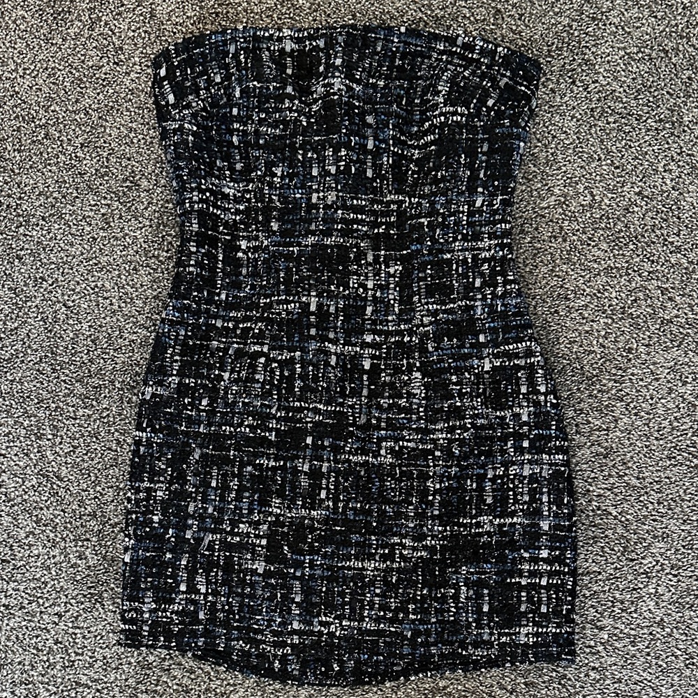 Superdown Tweed Strapless Dress in S